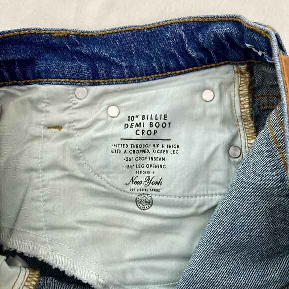 J Crew Boot Crop High Rise Button Fly Jeans Blue Denim Billie Womens 26 - Picture 8 of 12